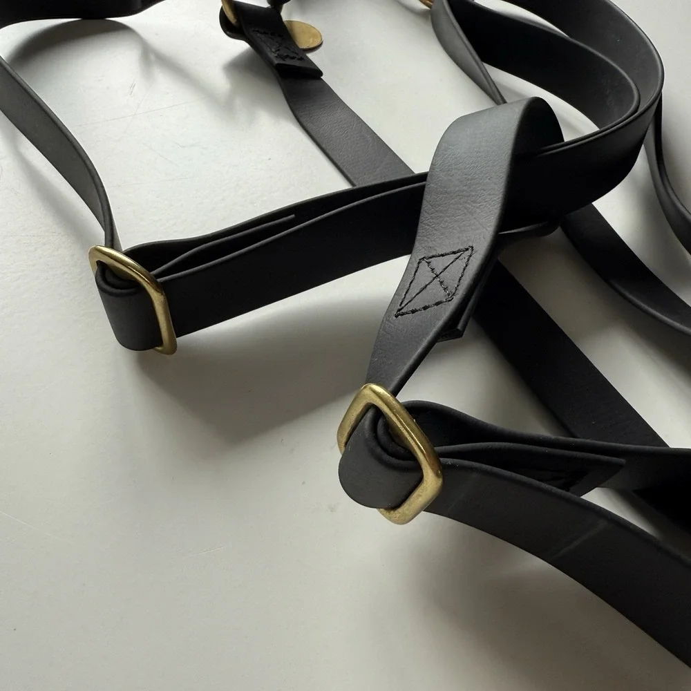 FOUND MY ANIMAL Leather Alternative All-Weather Dog Harness XL Black‎ Adjustable